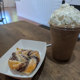 Nutella pastry with vanilla chai freeze