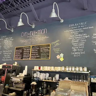 menus on the wall