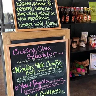 Signage by door