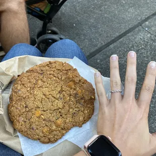 Gluten Free Monster Cookie. $6 Crunchy outside, soft inside!