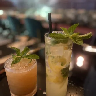 Drinks (Orange Yuzu Cooler right and Mowgli&apos;s Palace left)