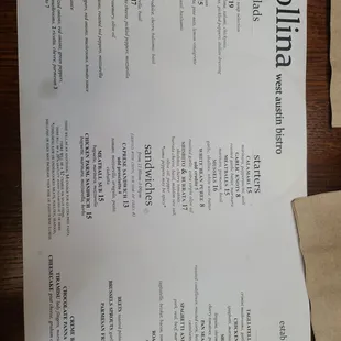 menu
