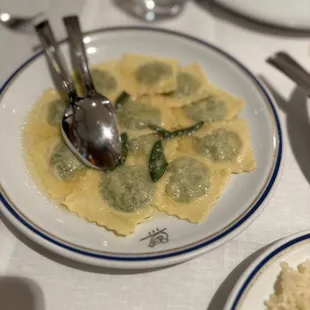 Spinach ravioli