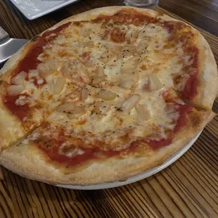 Mini Cheese Pizza with pineapple