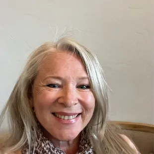 My hair after cut, gloss and blow out.