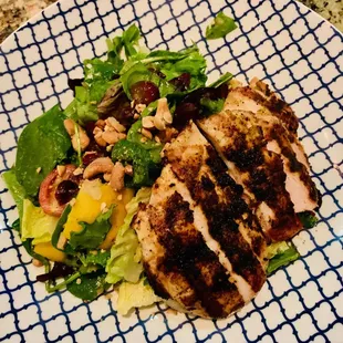 Mango chicken salad ($17) had a perfectly blackened chicken breast over a great selection of greens.