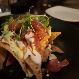 Tuna pole nachos