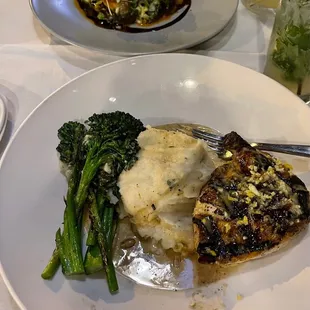 Seared Scallops and Free Range Brick Chicken