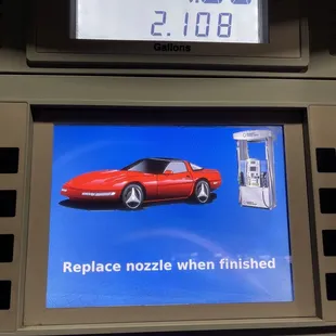a car at a gas pump