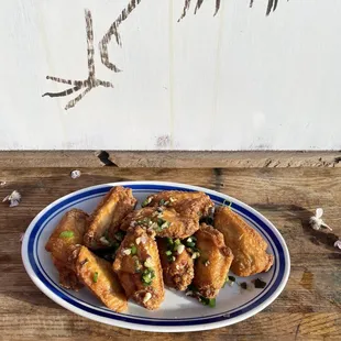 a plate of fried food