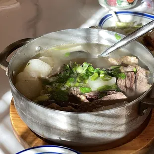 Beef brisket and turnip stew