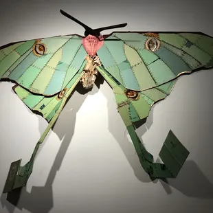 Moth made from book covers