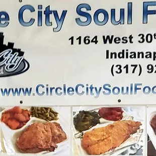 a sign for circle city soul food
