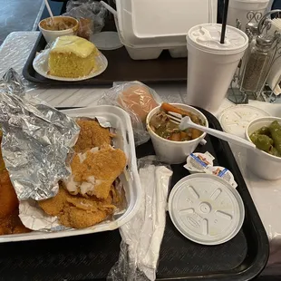 a tray of food on a table
