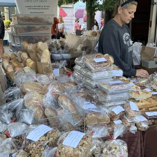 The booth at the market