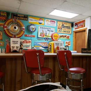 looking at part of the decor