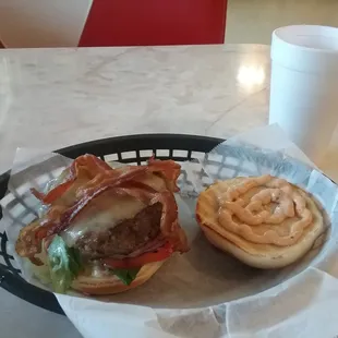 The Circle Diner Burger! Highly recommended and get some fresh cut fries too.