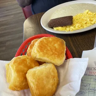 Biscuits and Livermush and Eggs