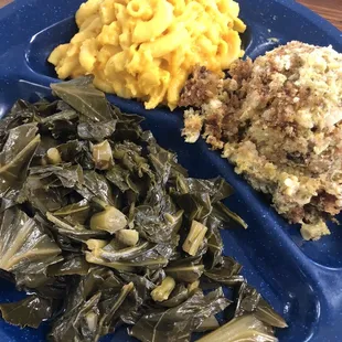 Collards, broccoli casserole (get this!) and Mac n cheese