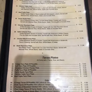 menu