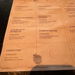 Specialty Drinks. The Candy Corn was AMAZING!