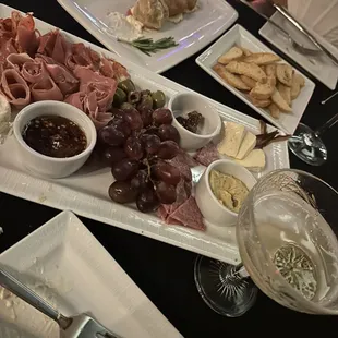 a platter of meat and cheeses