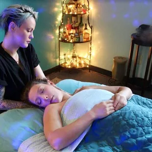 Beautifully appointed massage and facial treatment rooms