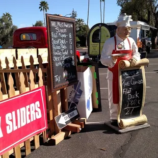 Circle R Farm all set up and ready to serve some filet mignon and crispy duck..this was at the Baseball