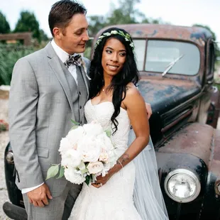 With our rustic truck, Lucille