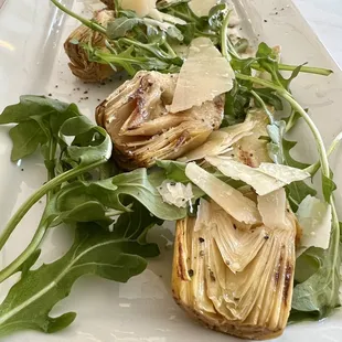 grilled artichokes and parmesan cheese