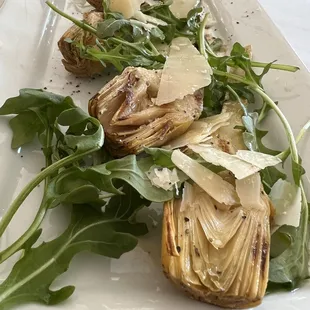 grilled artichokes and parmesan cheese