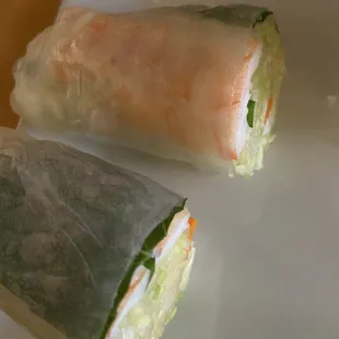 Shrimp Summer Rolls cut up