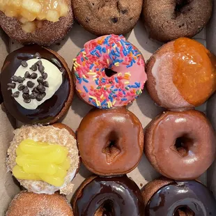 a variety of donuts