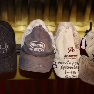 a variety of hats on display