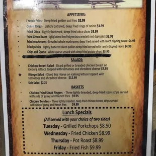menu