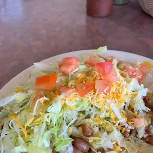 Taco salad with pinto beans