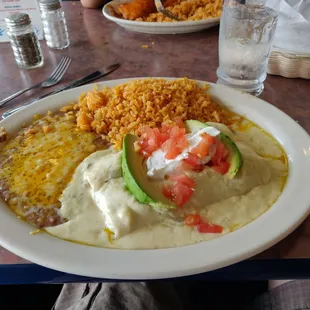 Shrimp enchiladas with white sauce is the best thing I have ever tasted!