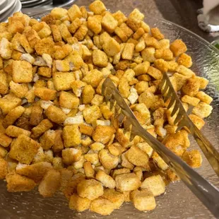 Croutons for the salad   (Picture from Christmas..)
