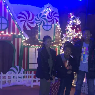 Christmas display inside poor lighting