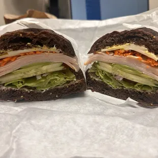 my turkey sandwich with a lot of veggies!