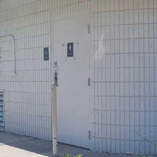 The closed bathroom building