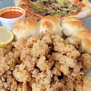 Calamari / Garlic Knots / Personal Pizza
