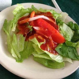 House salad with standard house dressing.