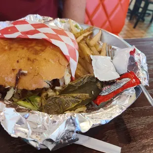 torta - arrived with fries and a big jalape~o