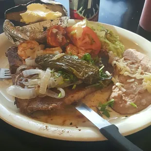 Steak and shrimp like a pimp lol naw looks delicious is delicious