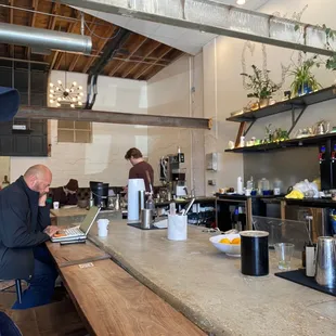 Counter and where they make drinks