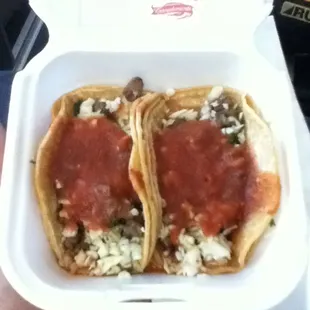 2 carne asada tacos