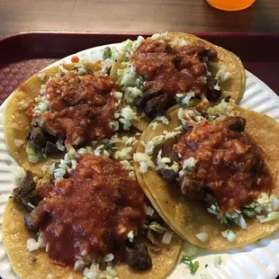 Taco's $ 1.50 each. Fully loaded. 25 July 2016.