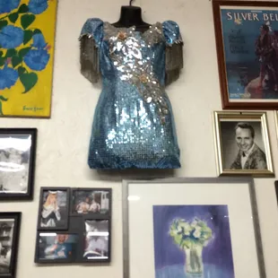 a sequinned dress on display