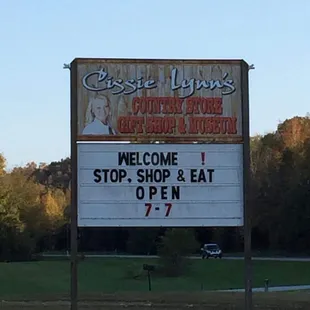a welcome sign